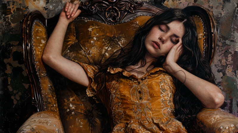 Er en lur sund Kvinde der tager en lur