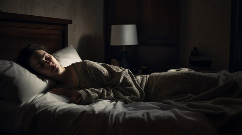 Dyb søvn i seng